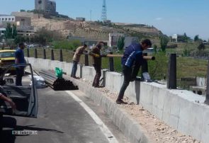 تداوم نرده گذاری مسیر اتصالی رمپ به جاده ائل گلی تداوم نرده گذاری مسیر اتصالی رمپ به جاده ائل گلی