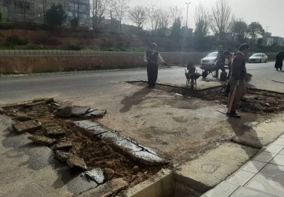 آغاز لکه گیری اساسی معابر کوی فرشته آغاز لکه گیری اساسی معابر کوی فرشته