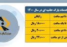 تعرفه پارک حاشیه ای در سال ۱۴۰۰ ابلاغ شد